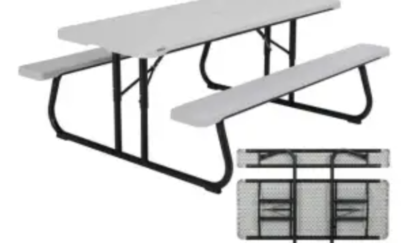 Lifetime 6 ft Classic Folding Picnic Table, Gray (260265)