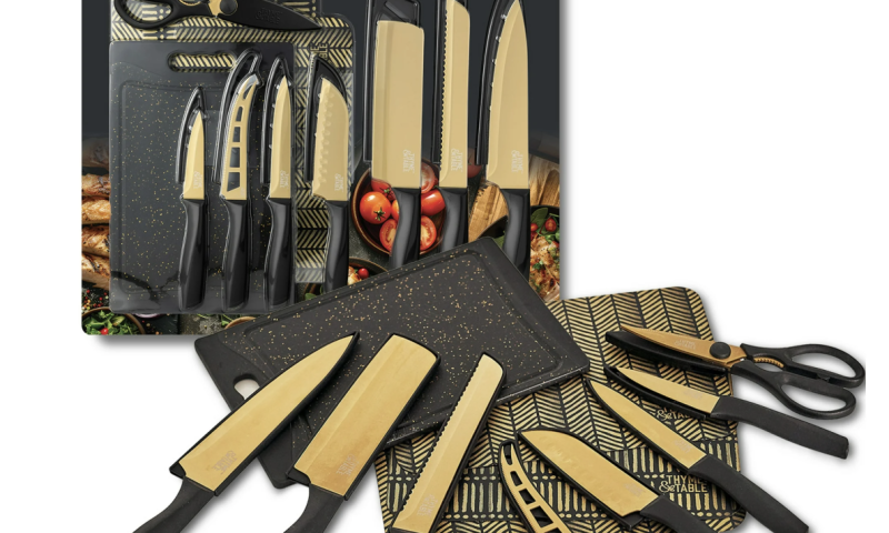 20-Piece Stainless Knife and Cutting Board Set $20