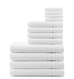 100% Cotton 12-Piece White Towel Set $20 was $35