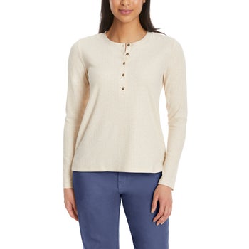 G.H. Bass & Co. Ladies’ Long-Sleeve Henley Top $11.9