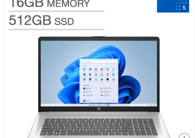 HP 17.3 Laptop – Intel Core 5 Processor 120U – FHD (1920 x 1080) – Windows 11 price was $499.9 -> $399.9